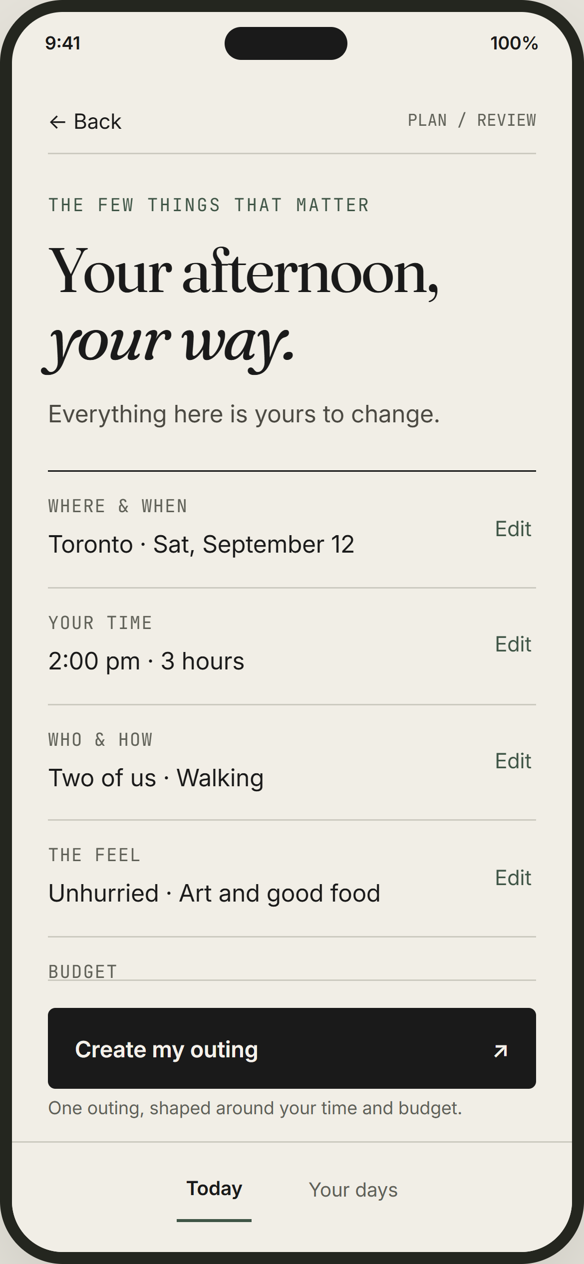 Dayverie design preview: The plan before the plan. Illustrative sample content and photography.